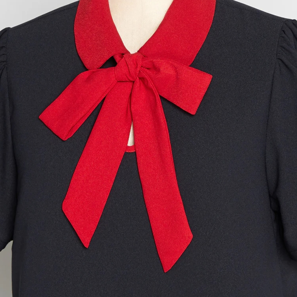 Modcloth Black Top with Red Accent - Picture 3 of 8